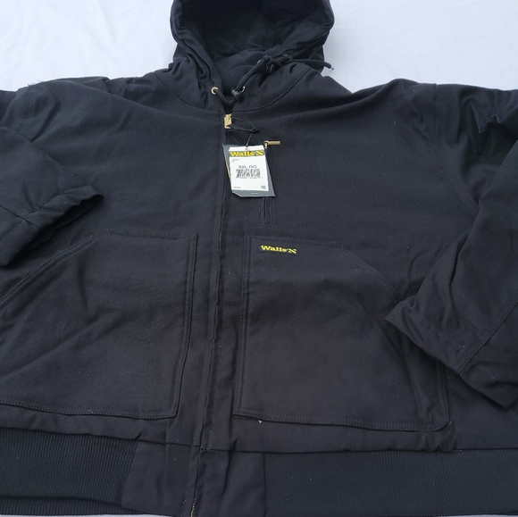 Walls Insulated Bomber Jacket. Black. Pockets, Hoodie with drawing. - Picture 8 of 11